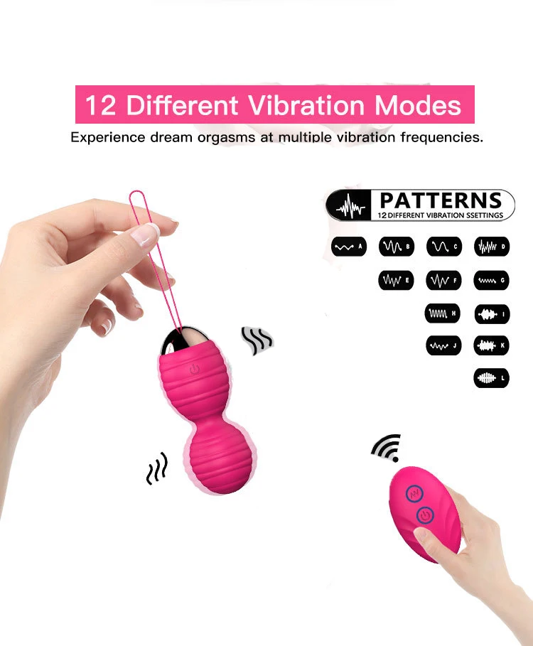 Vaginal tighten Exercise Kegel Balls 12 Speed Vibrating eggs Silicone Ben wa ball G Spot Vibrator Erotic sex toy for Women