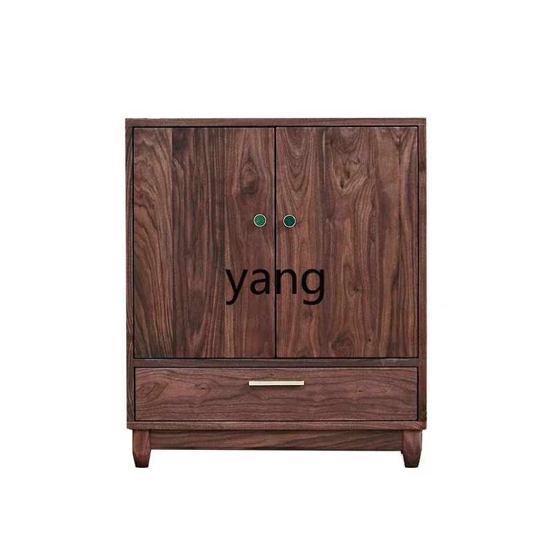 

LH black walnut entrance cabinet, living room side cabinet, corridor solid wood furniture