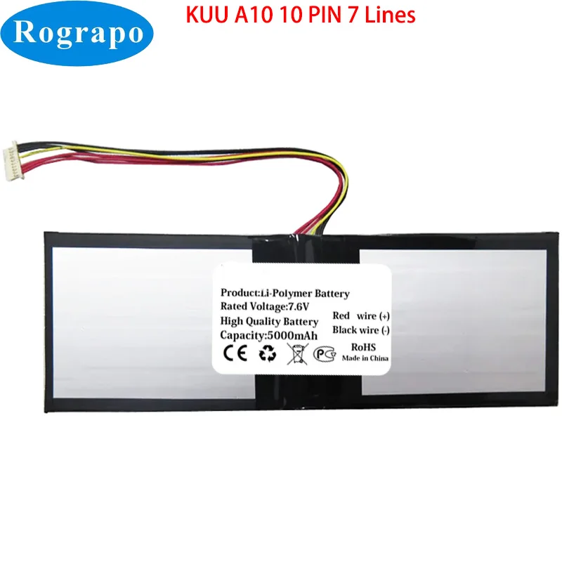 Nuevo 7,6 V 5000mAh Laotop Tablet PC batería para KUU A10 acumulador 10 PIN 7 cables enchufe