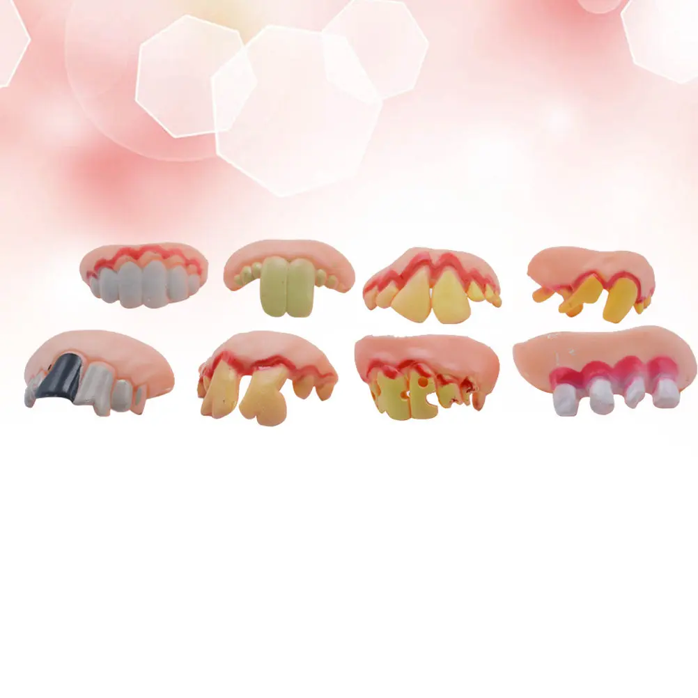 Funny Halloween Fake Teeth Set Ugly Denture Prop for Parties Practical Public Events Unique Special Halloween Fake Teeth