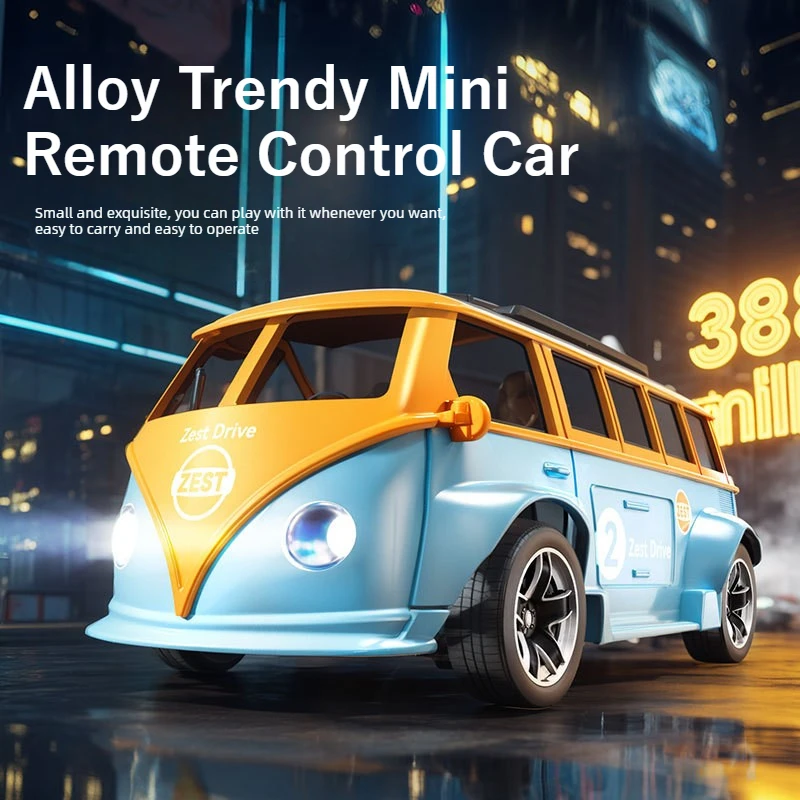 

Машинка на радиоуправлении 1:43, мини-автобус Volkswagen T1, детская игрушка, подарок, модель-украшение, коллекционная модель автомобиля из литого сплава
