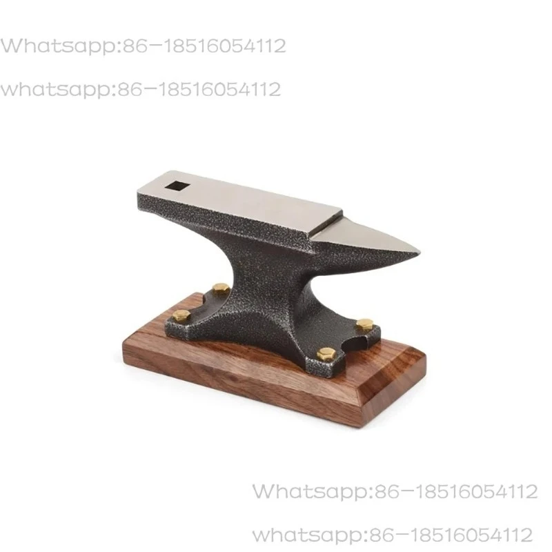 DIY Horn Anvil Alloy Steel Forming Work Surface Bench Tool Metal Beat Pad with Walnut Base for Gold and Silver Jewelry Making
