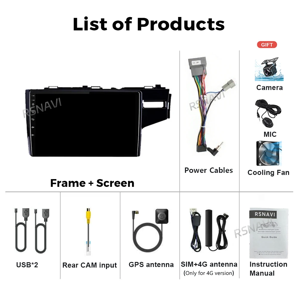 Android 16 For Honda Jazz 3 2015-2020 Fit 3 GP GK 2013 -2020 RHD 2K QLED Stereo Car Radio Multimedia Video Player GPS 4G CarPlay