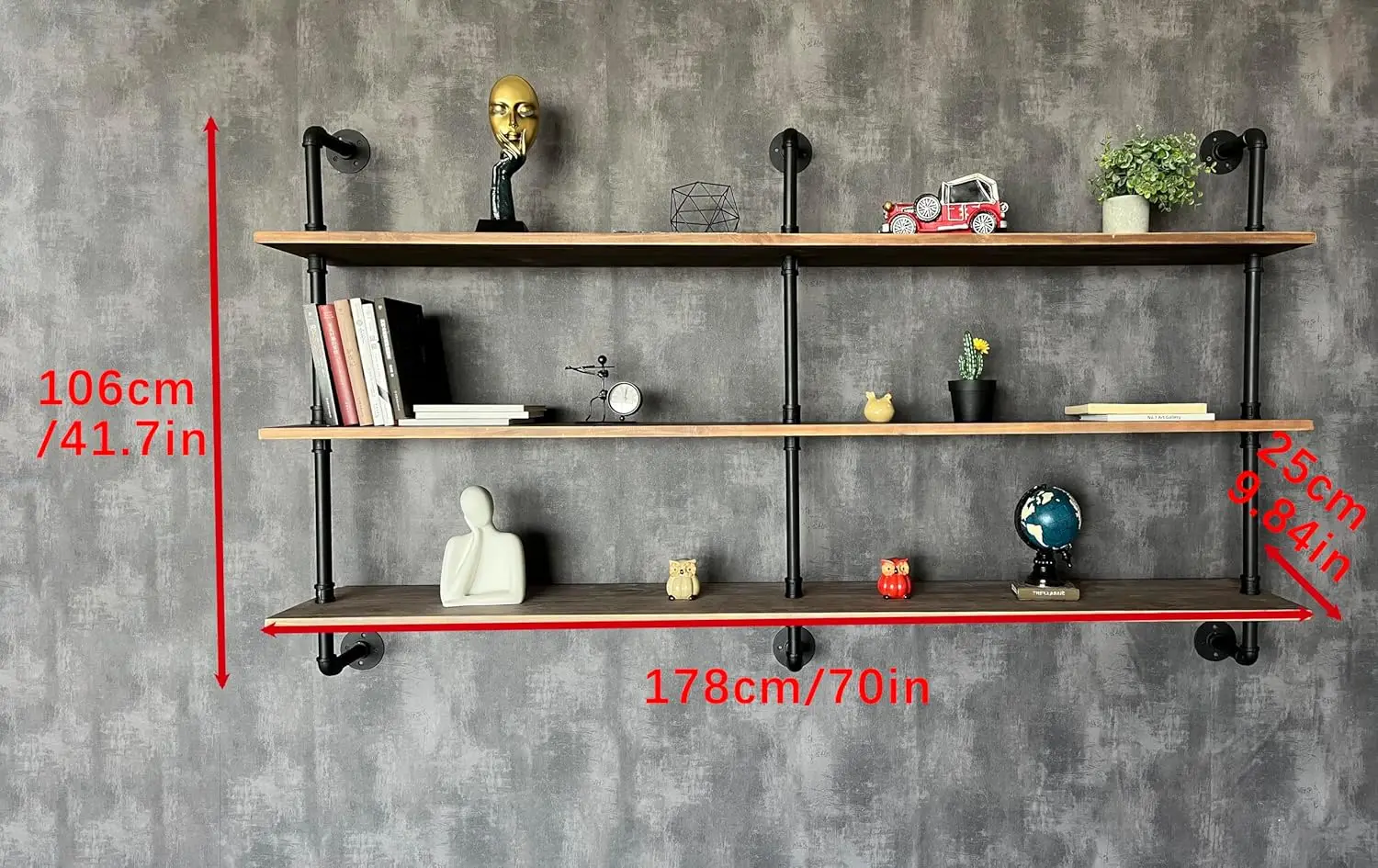 Pipe Shelving Shelves Real Wood Planks Rustic Wall Shelves Hanging