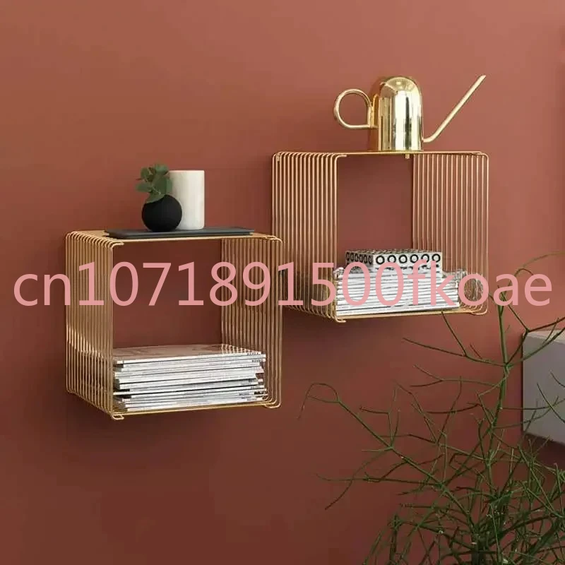 Living Room Geometric Shelves Nordic Style Creative Wall Decoration Metal Square Shelf Storage Holder Rack Shelves