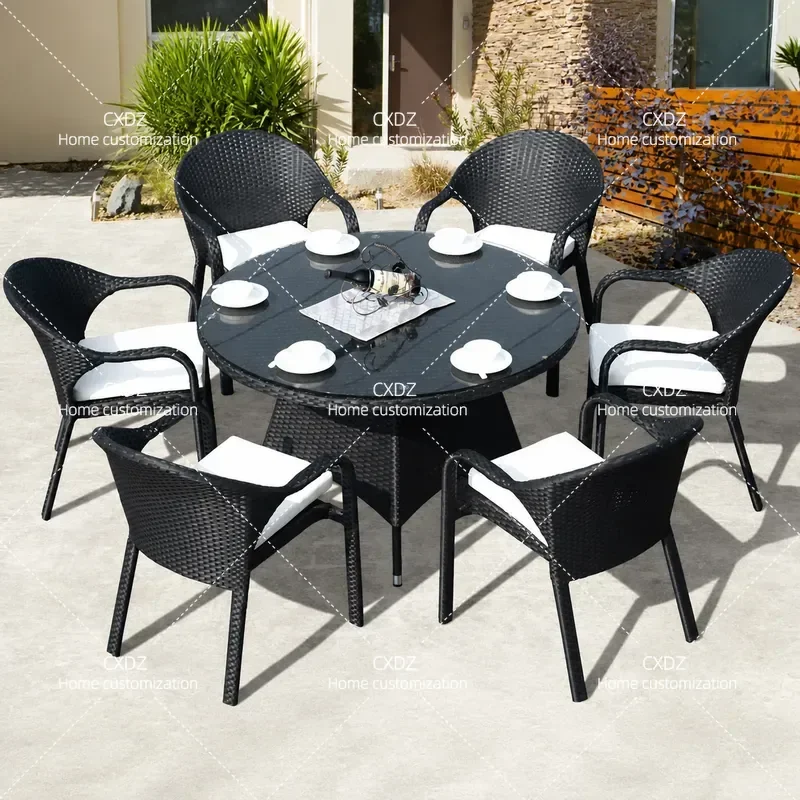 Outdoor Teak Table and Chair Set Garden Patio Balcony Rattan Furniture 3 or 5 Piece Leisure Dining Suite