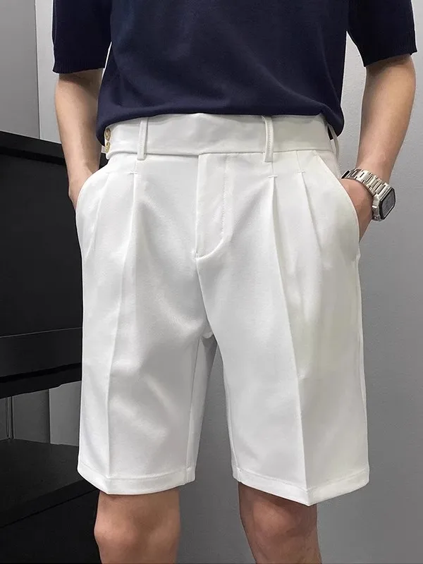 

Легкие люксовые повседневные мужские брюки прямого кроя с драпировкой, не мнущиеся, не требующие глажки, летние, прохладные, длиной до колена