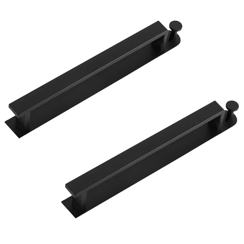 

2Piece Towel Holder No Drilling Self-Adhesive Towel Rail Black Stainless Steel Bath Towel Holder Adhesive With Hooks