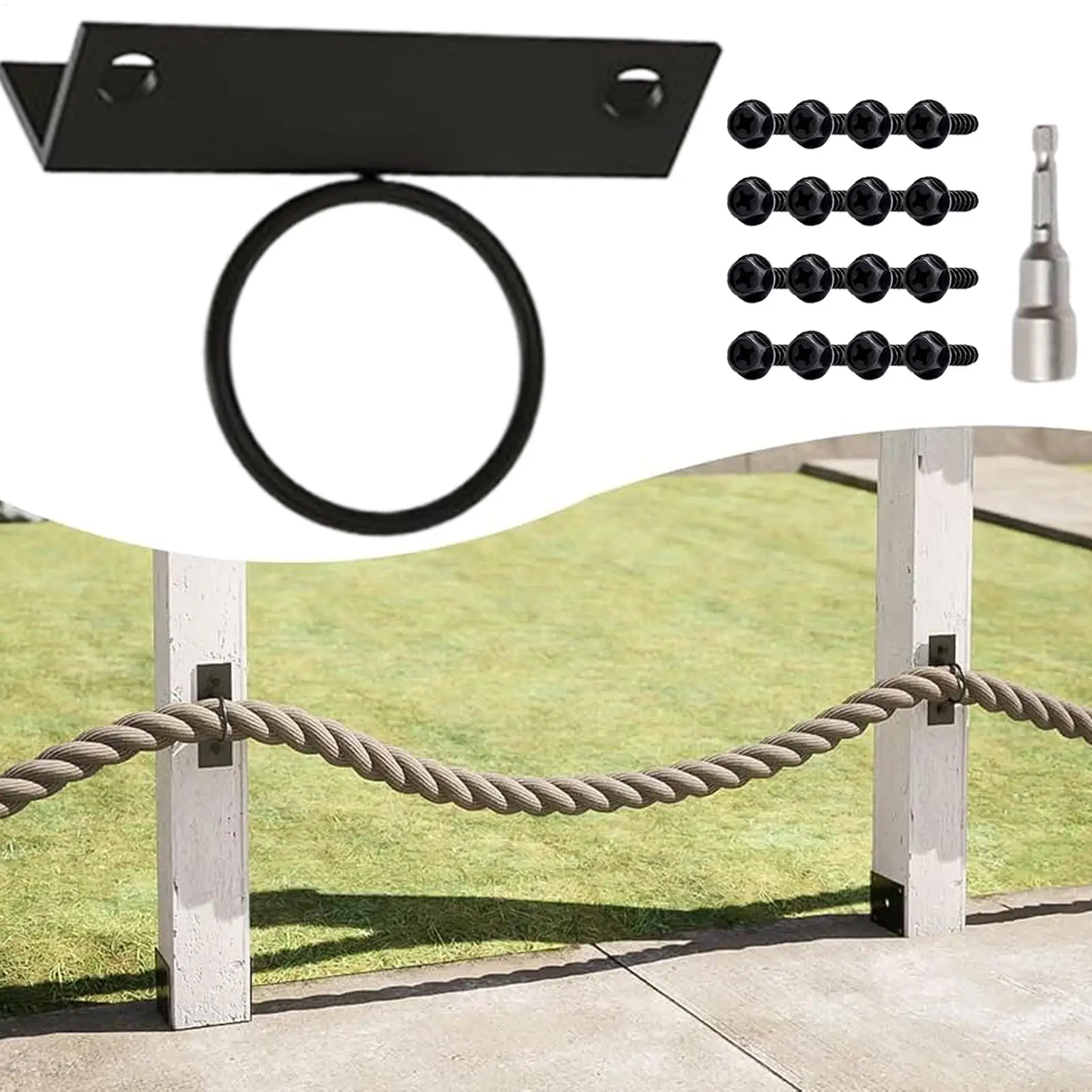 Drop Ring Rope Brackets Drop Ring Bracket Support Holder Sturdy Wall Mount Hanger Easy Installation Hardware For Decks Railing