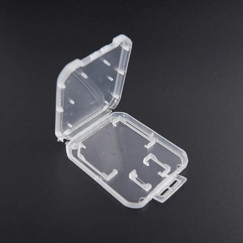 10pcs Transparent Standard TF/SD Memory Card Case Holder Box Storage Boxes Protection Holder Memory Card Clear Plastic Case