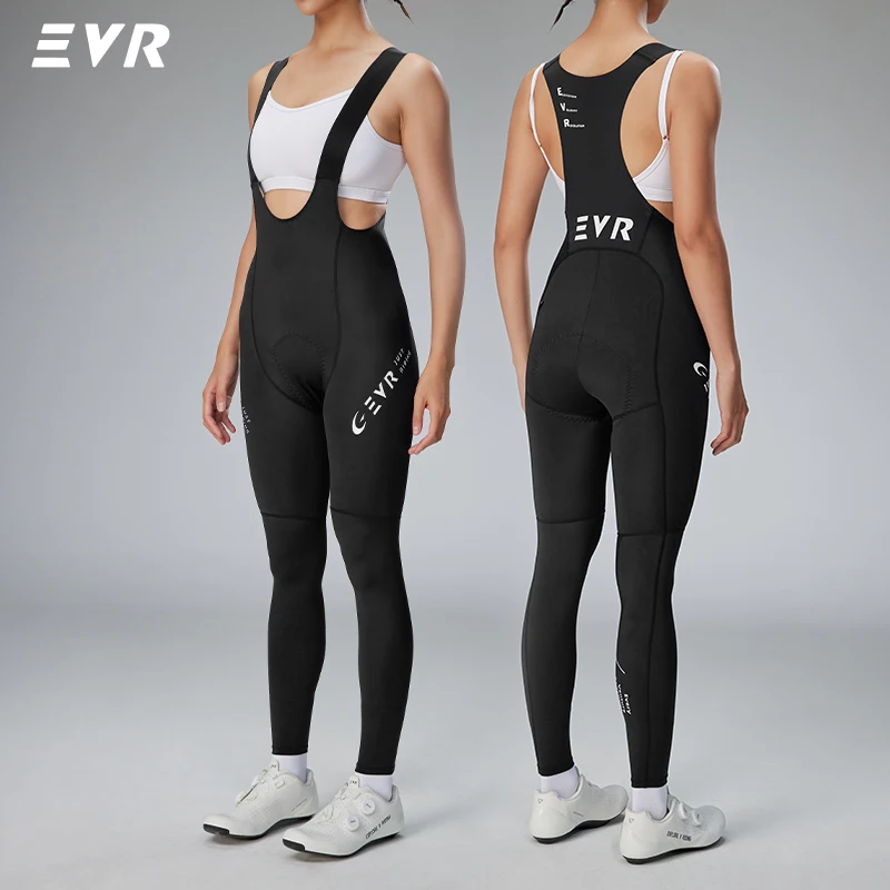 EVR Bib-fietsbroek Dunne buitensportbroek voor dames Slanke broek met dubbele pijl en kussen Outdoor Road Cycling-fietsbroek