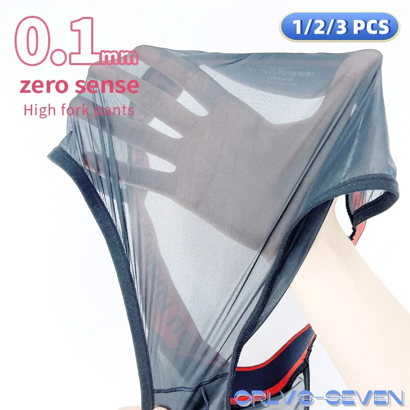 1/2/3 PCS Men\'s Briefs Sexy Ultra Transparent Thin Breathable Mesh Bikini Men Underpants High Cut Man Underwear Gays Panties