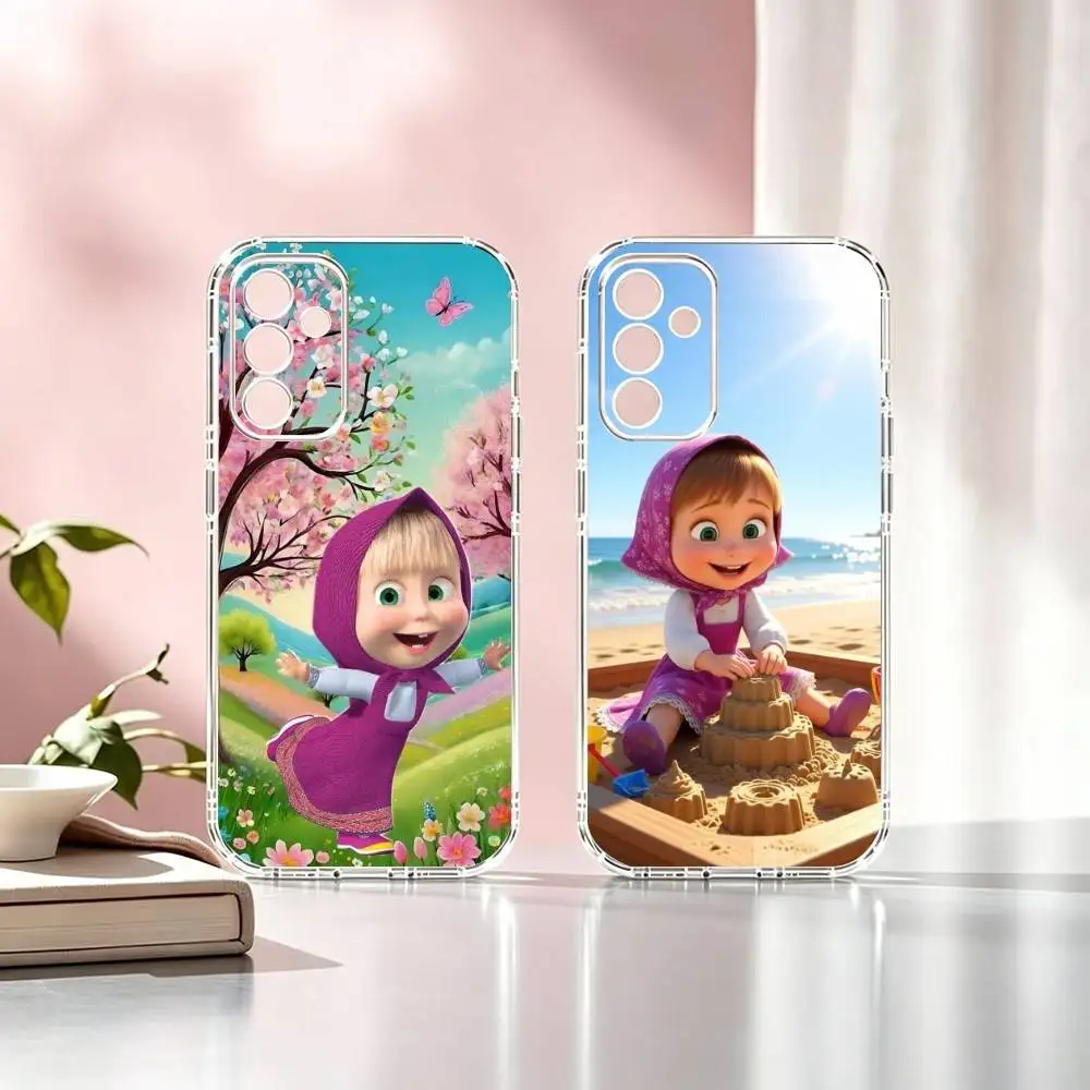 

Cute M-Masha And the Bears-W Phone Case Transparent Silicone Soft For SamsungA10,12,20,21S,30,31,40,50,51,52,70,71 Gift