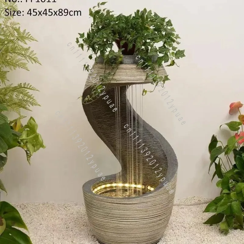 European Light Luxury Floor Standing Water Feature Circulating Water Ornament Indoor Entrance Decor