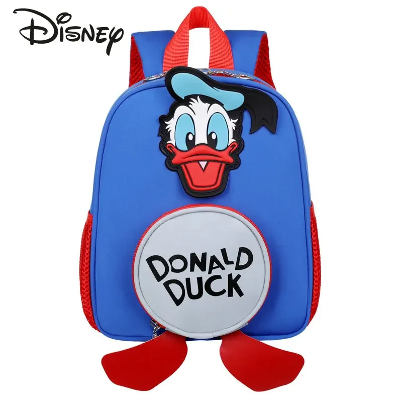 Disney-mochila de gran capacidad para niños, mochila informal de alta calidad con dibujos animados, a la moda, pato Donald