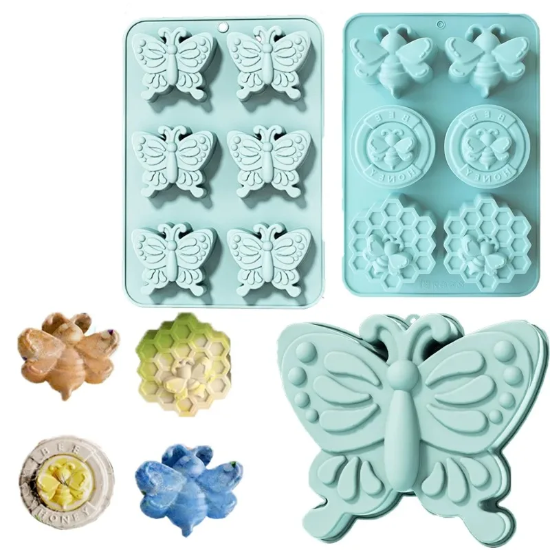

Butterfly and Bee Silicone Mold Multi-Cavity Fondant Chocolate Mold for Baking and Decorating Reusable DIY Bakeware for Cookies