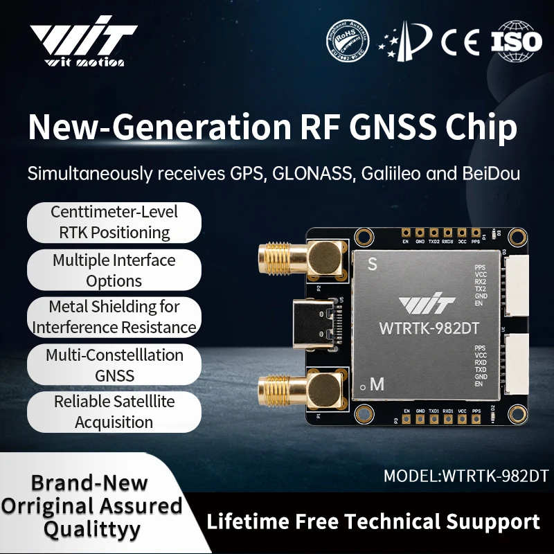 WitMotion Unicore UM982 UM980 Dual RTK GNSS Module High Precision Centimeter GPS BDS GLONASS Positioning Sensor Board