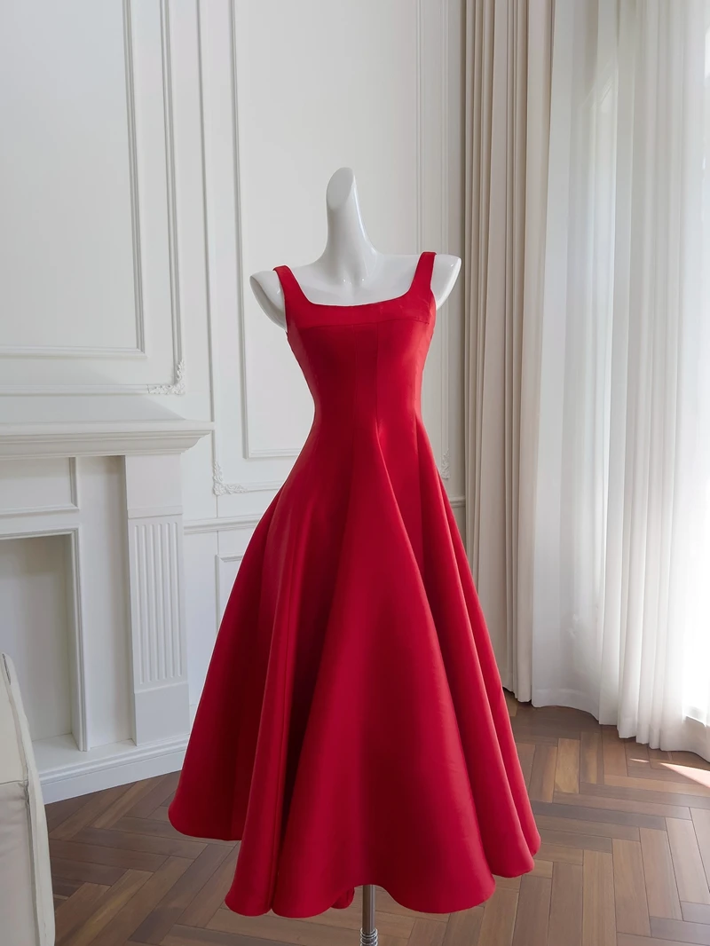 

Ele Высококачественное свадебное платье для женщин. Красное длинное платье Ele с юбкой трапециевидной формы с высокой талией, подходящее для помолвки и др...