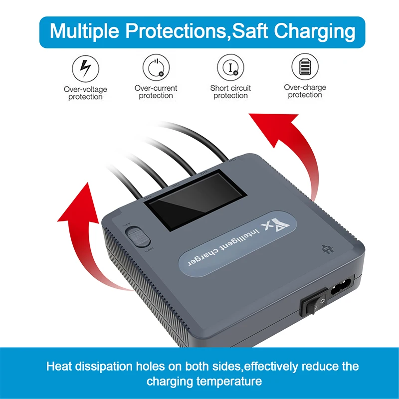 6 in 1 Digital Display Charger for DJI Air 2S/Mavic Air 2 Drone Battery Charging Hub with USB Port Fast Smart Charger Accessory view 6