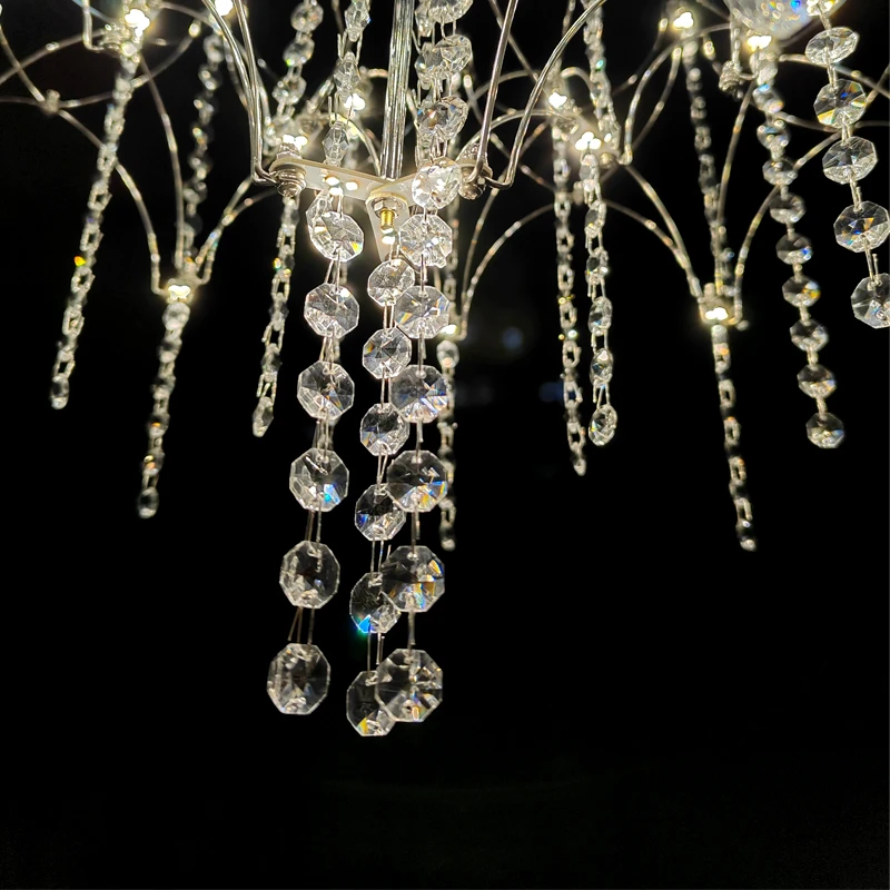 Modern Led Crystal Chandelier For Living Dining Room Bedroom Hanging Lamps For Ceiling Golden Lustre