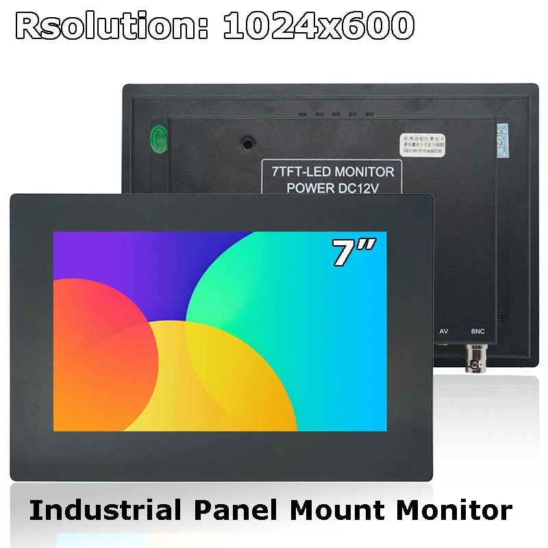 

7 Inch Mini Size 1024x600 Panel Mount Industrial Grade Resistive/Capacitive Touchscreen Monitor With VGA HDMI Multi Interface