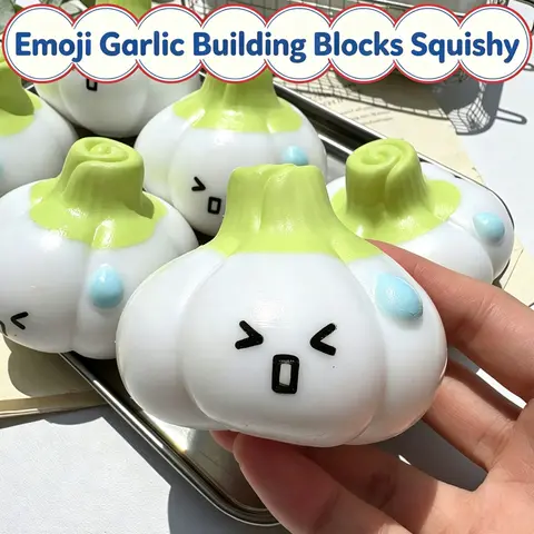 New Garlic Squishy Stress Ball Fidget Toy Crunchy Squeeze Toy Round Blocks Filled ASMR Anti Stress Release Hand Relax Gift Toy