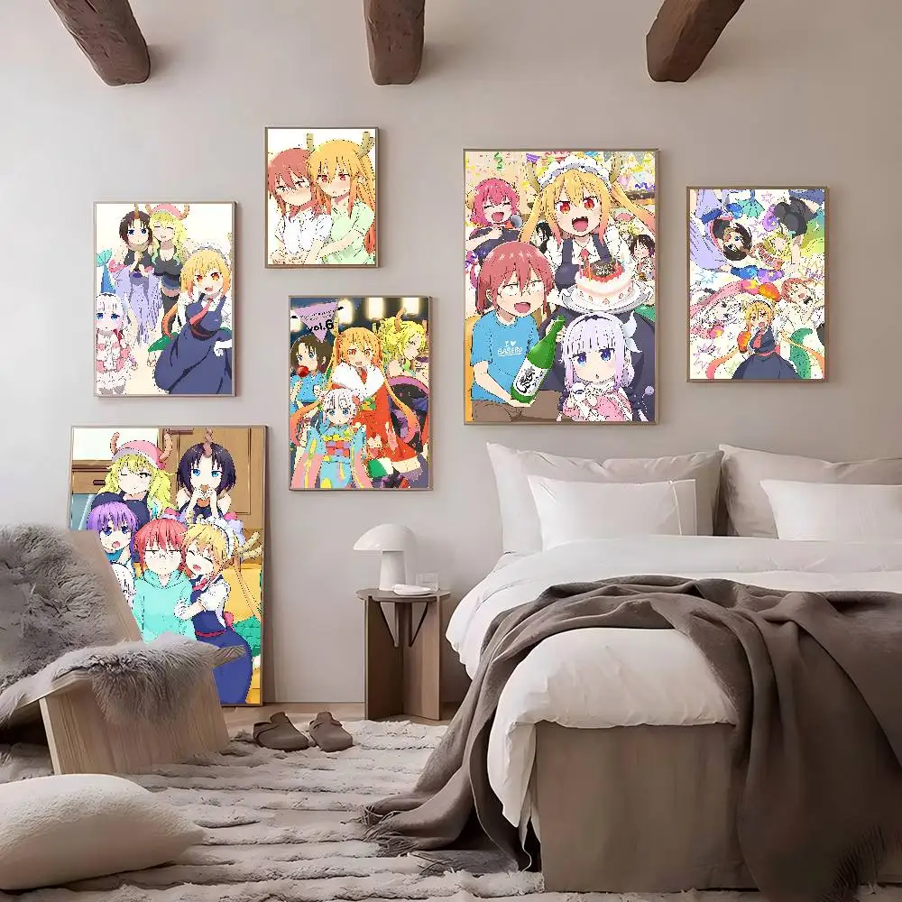 Miss Kobayashi's Dragon Maid Classic Movie Posters Vintage Room Bar Cafe Decor Nordic Home Decor