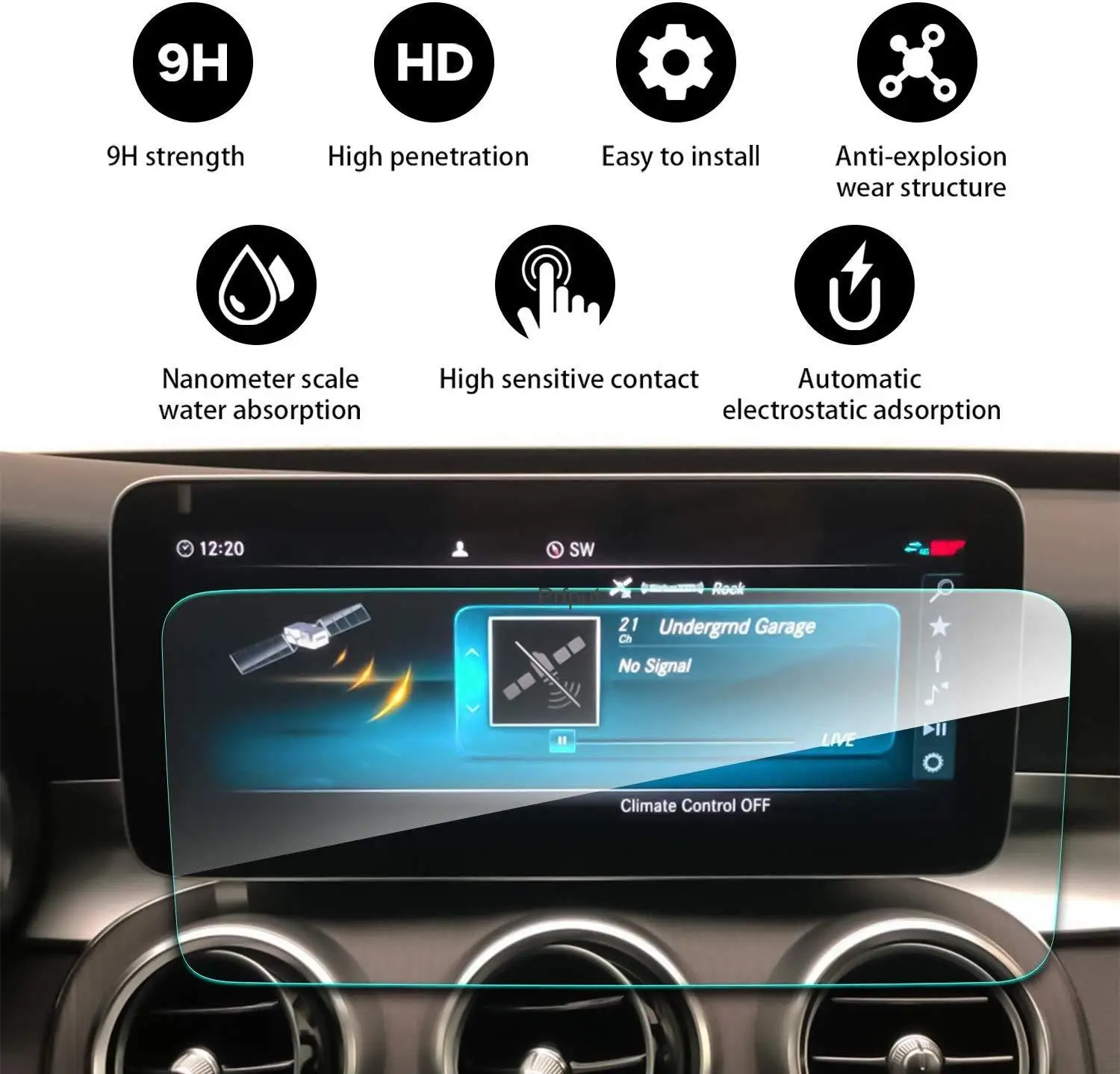 For Mercedes Benz C-Class W205 2019 2020 10.25Inch Navigation Screen Film High Sensitivity Screen Protector