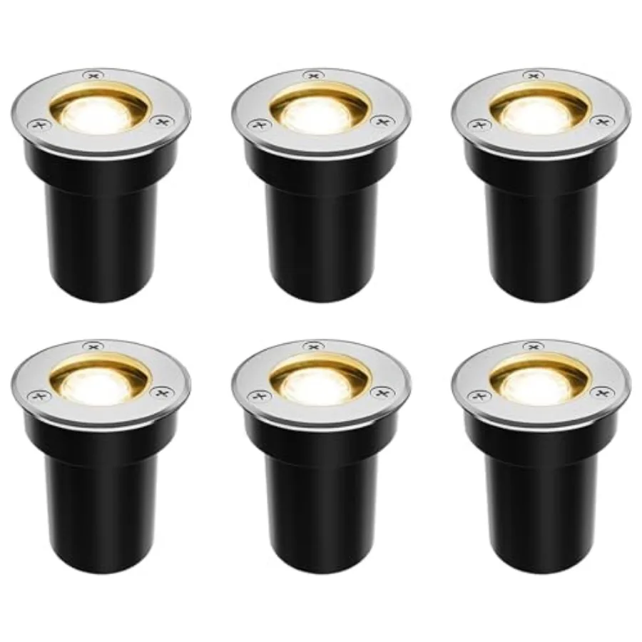 Low Voltage Landscape Lights, 1W Outdoor In-Ground Lights 12V-24V LED Landscape Lighting for Paver, Deck, Step, Garden, IP67 Wa