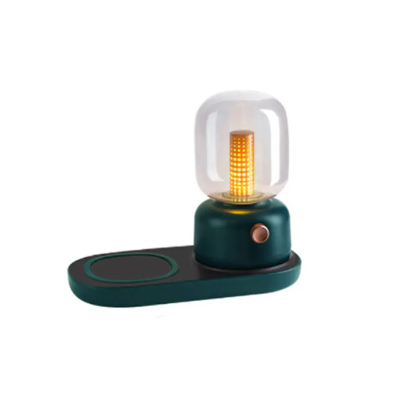 New Retro Bedside Lamp, Wireless Fast Charging 2-In-1 Mobile Phone Kerosene Lamp, Full Of Atmosphere Night Light, Camping Light