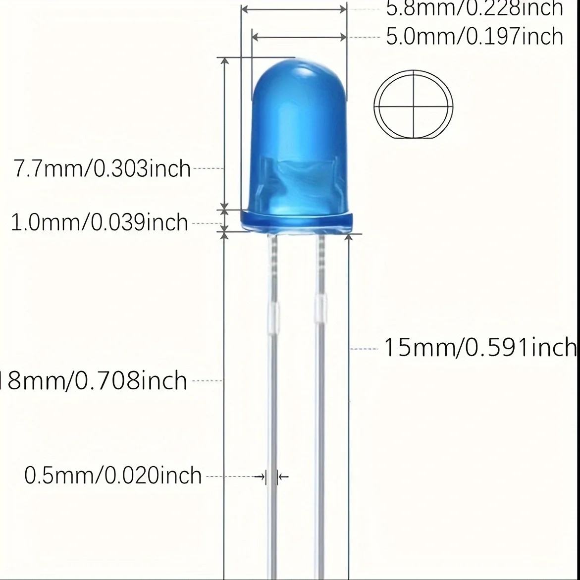 100pcs 5mm LED Light Diodes, LED Circuit Assorted Kit for Science Project Experiment Clear LED Light Emitting Diodes Bulb LED