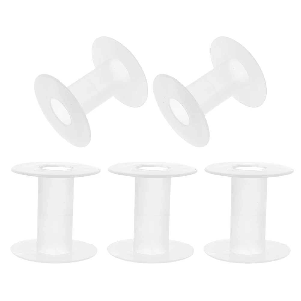 

5 pcs Plastic Wire Spools Empty Thread Organizers For Sewing Embroidery Yarn Bobbin Transparent Cord Storage Craft Ribbon Spool