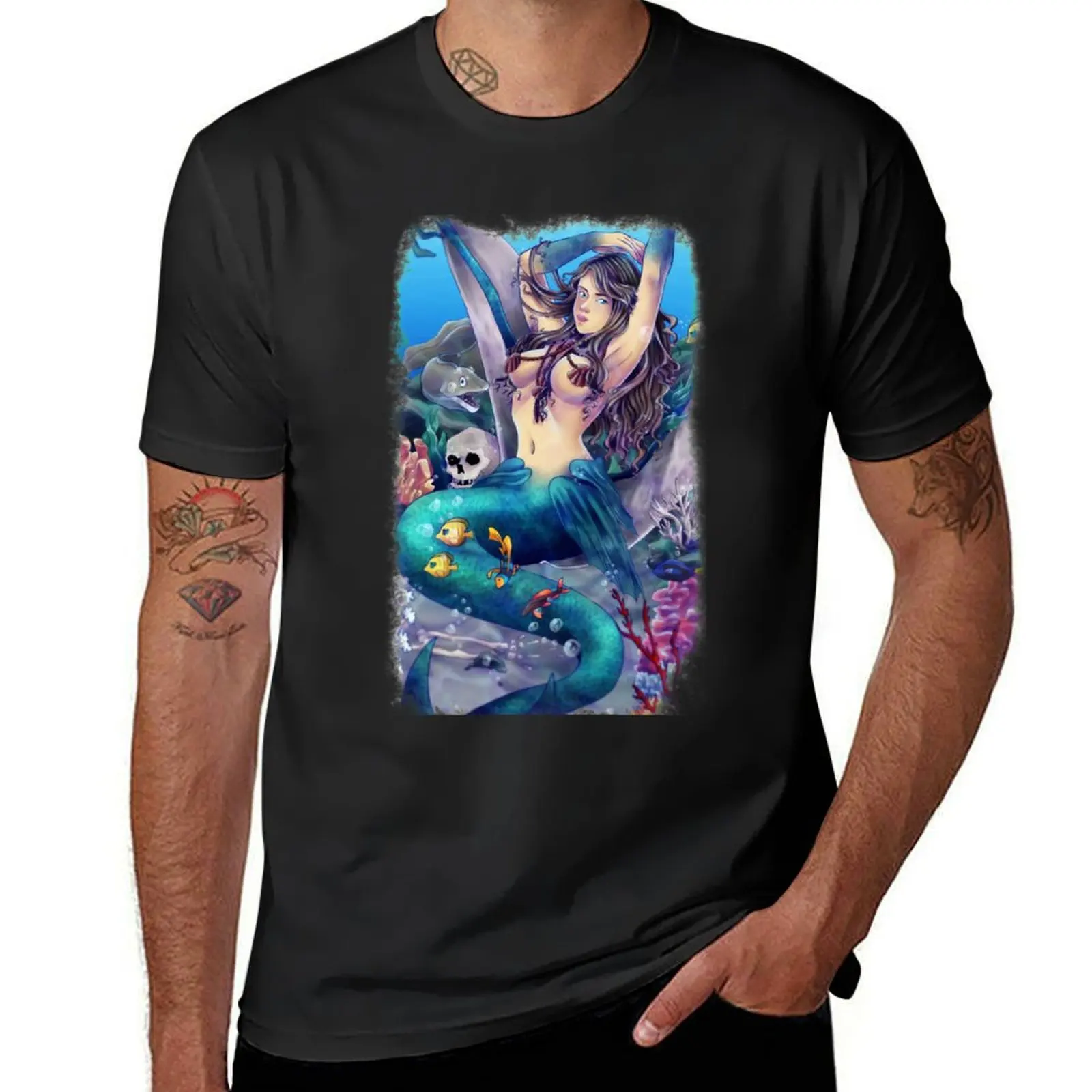 

The Mermaid T-Shirt anime clothes Short sleeve tee funnys vintage clothes mens graphic t-shirts anime