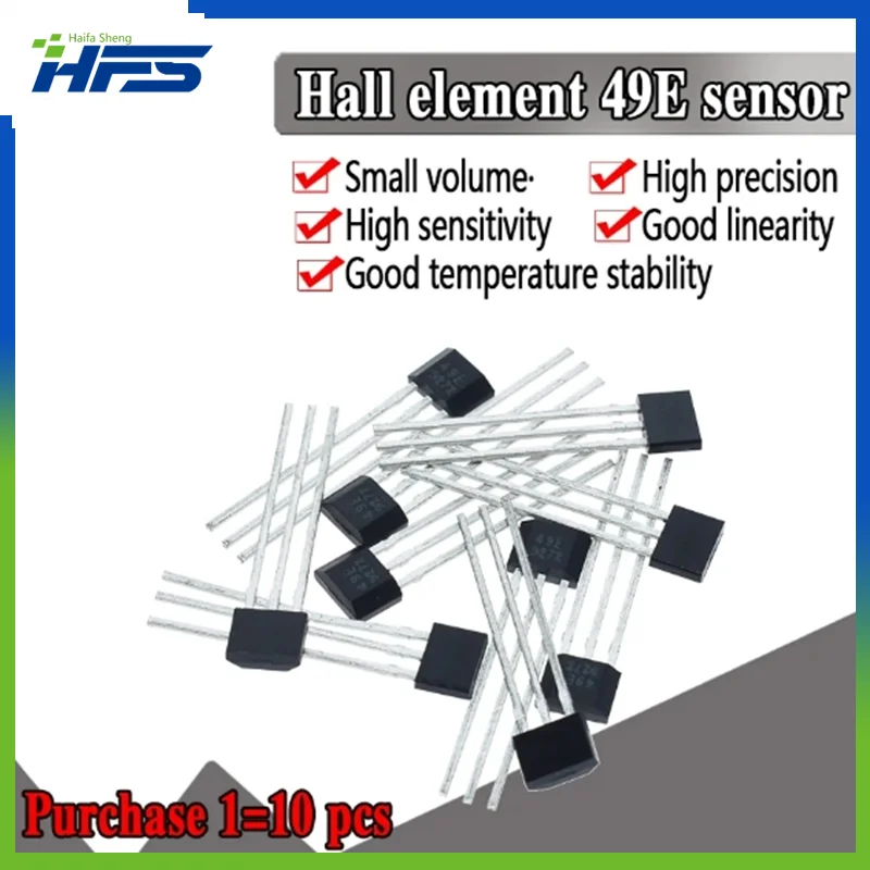 

10PCS Official original 49E Hall element OH49E SS49E Hall sensor Hall Effect Sensor new