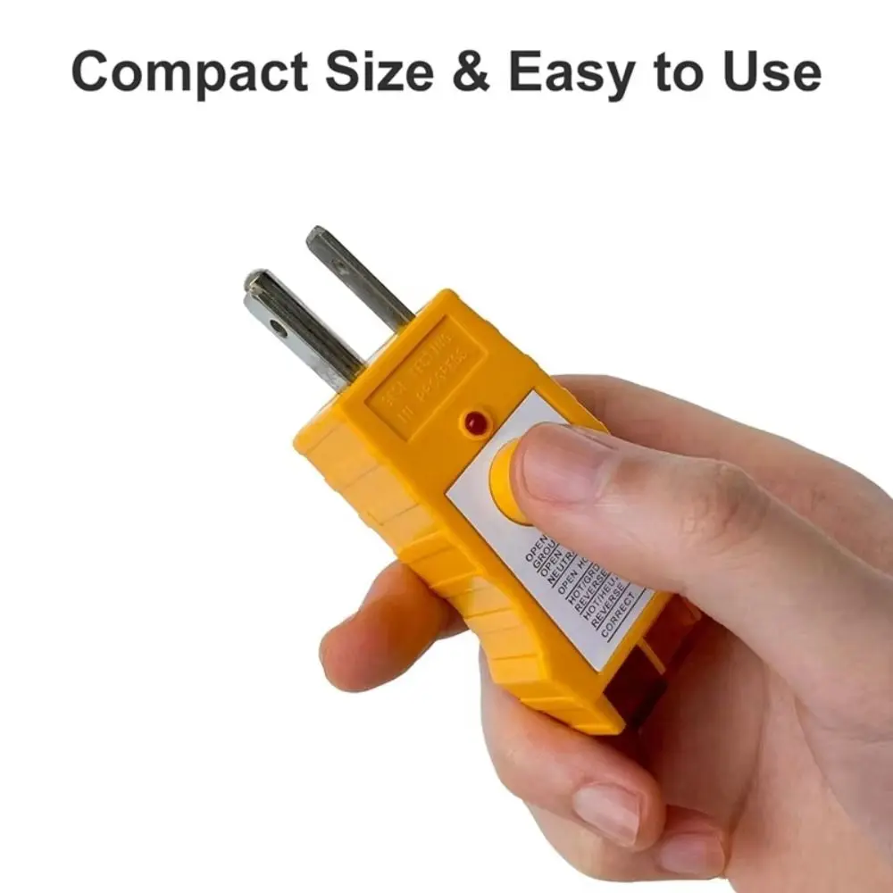Compact Design Electrical Fault Detector Maintenance GFCI Detection Outlet Circuit Tester Comprehensive Wiring Check