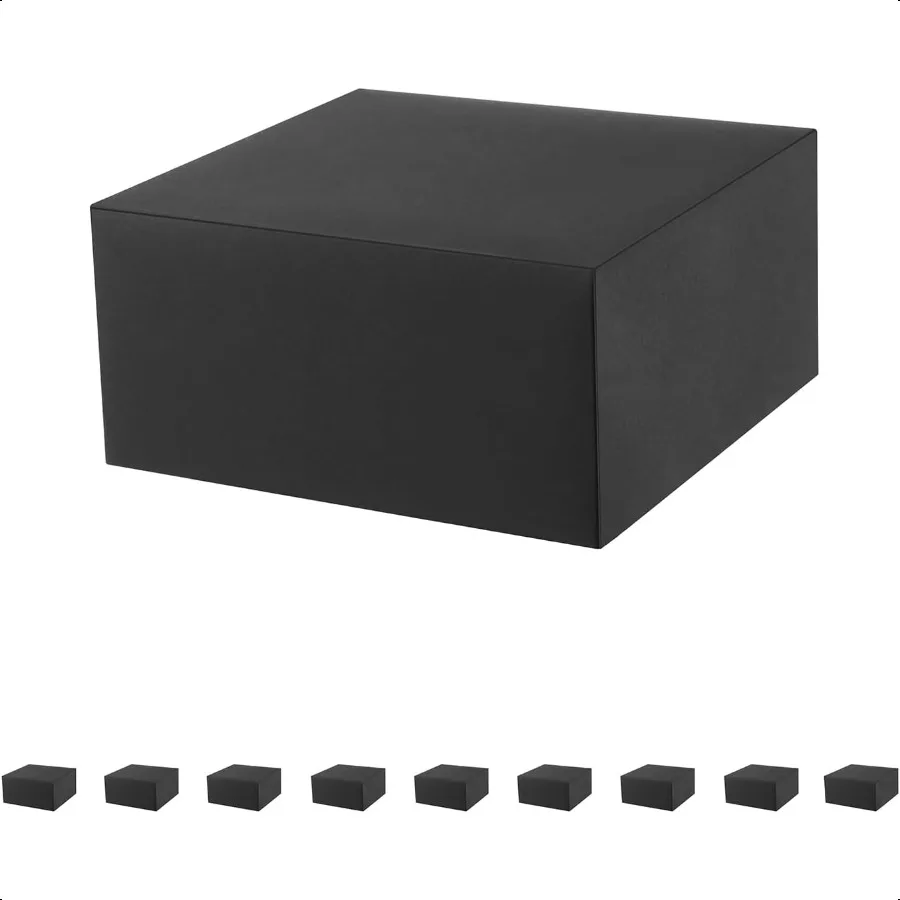 

10 Gift Boxes 8x8x4 Inches Matte Black Gift Boxes Bulks for Mother's Day Father's Day Party Birthday Groomsmen Proposal Boxes f