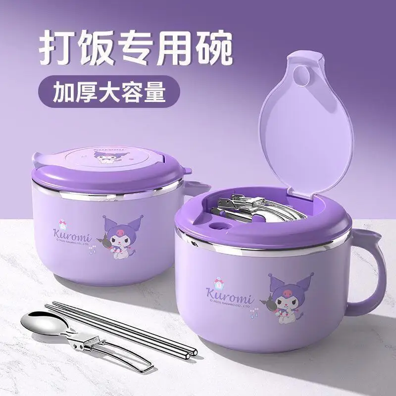 Fiambrera Kawaii Sanrio, tazón termo SUS, nuevo estilo, comedor, tazón de fideos instantáneos, trabajadores de oficina, fiambrera portátil para niños