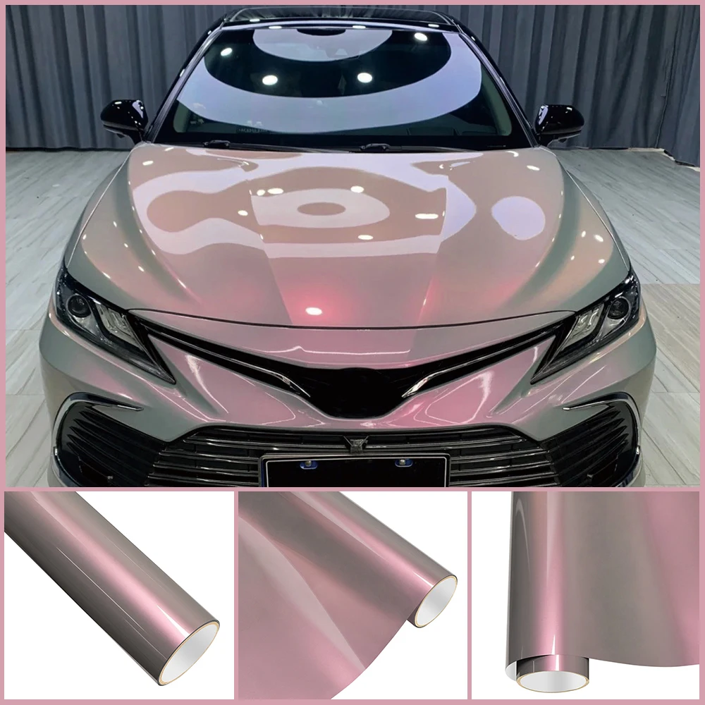 

Car Vinyl Film PET Magic Pearl Gray & Red Auto Wrapping Decal With Air Release PVC Motorcycle Car Body Exterior Decoration Film