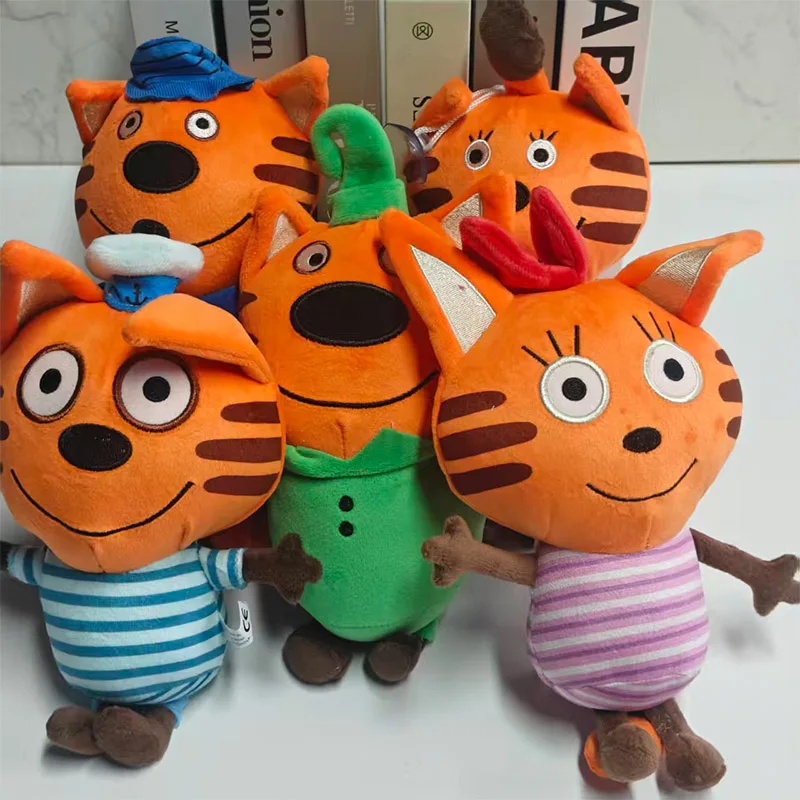 

5pcs kid e cats Russian Три кота My Family Three Happy Cats Plush Doll Cookie Candy Pudding Anime Cat Doll Toy Kawaii