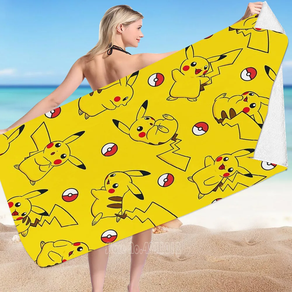 

Anime Mini Lightning Pokemon Pikachu Shower Beach Bath Towel Microfiber Washcloth 70x140cm 3D Printed Baby Child Kids Gift