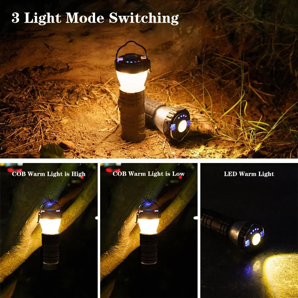 Hot Sale Multimode LED Camping Lamp Waterproof Hanging Portable Tent Lantern360Illumination Light for Outdoor Fishing Emergency