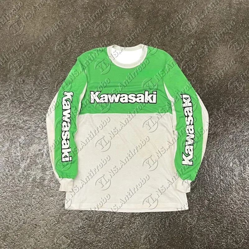 

2026 Kawasaki, новый дизайн, Джерси, супер мотокросс, дышащая, быстросохнущая футболка с длинными рукавами для мужчин и женщин, свободный модный повседневный топ