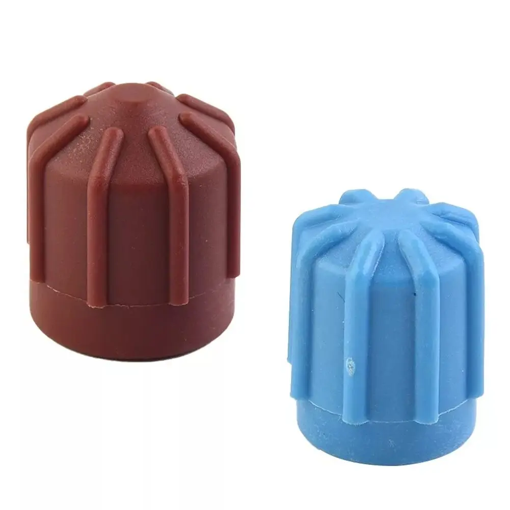 0 0 0 0 0  2pcs Car A/C Valve Cap Air Conditioning Valve Core Set Valve Dust Cover High Low Valve Cap Set Car Accessories