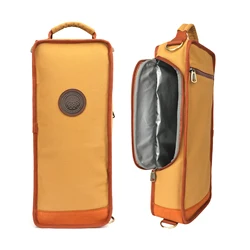 Tourbon Golf Accessories Canvas Cooling Carry Bags Insulated Beer Cooler Holds 6 Pack of Cans or Two Bottles of Wine Khahai