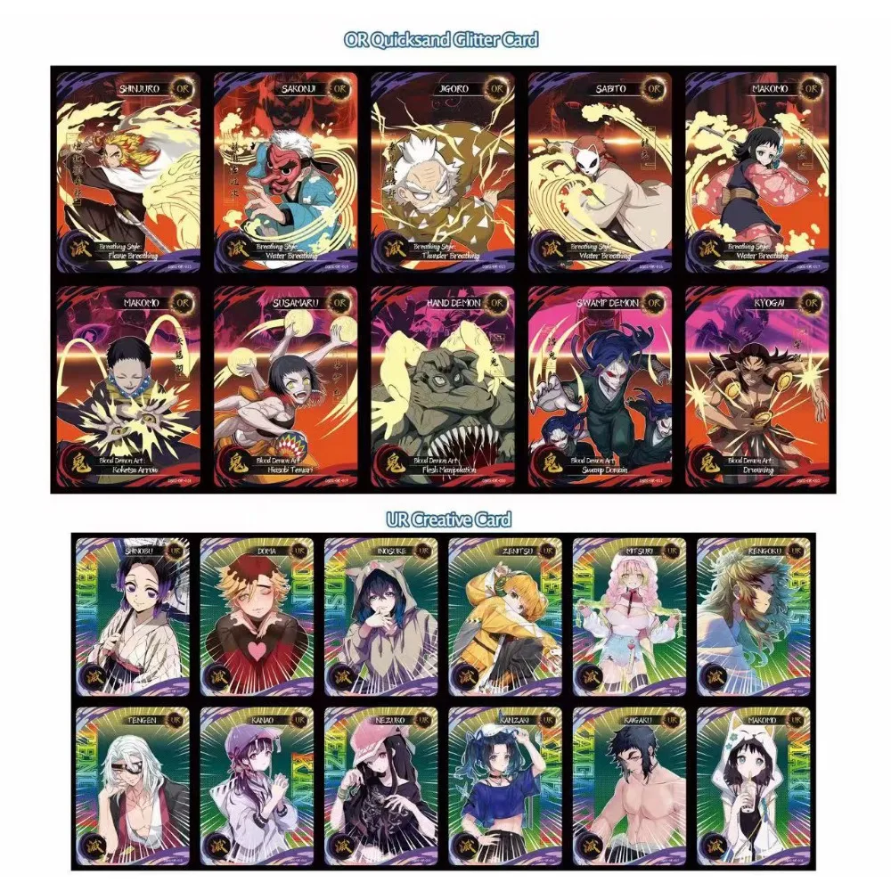 Anime Dämon Slayer Karten Box heißblütige Comics Charakter Kamado Tanjirou Nezuko Sr Flash-Karte Hobby Sammlung Kind Geschenke Spielzeug