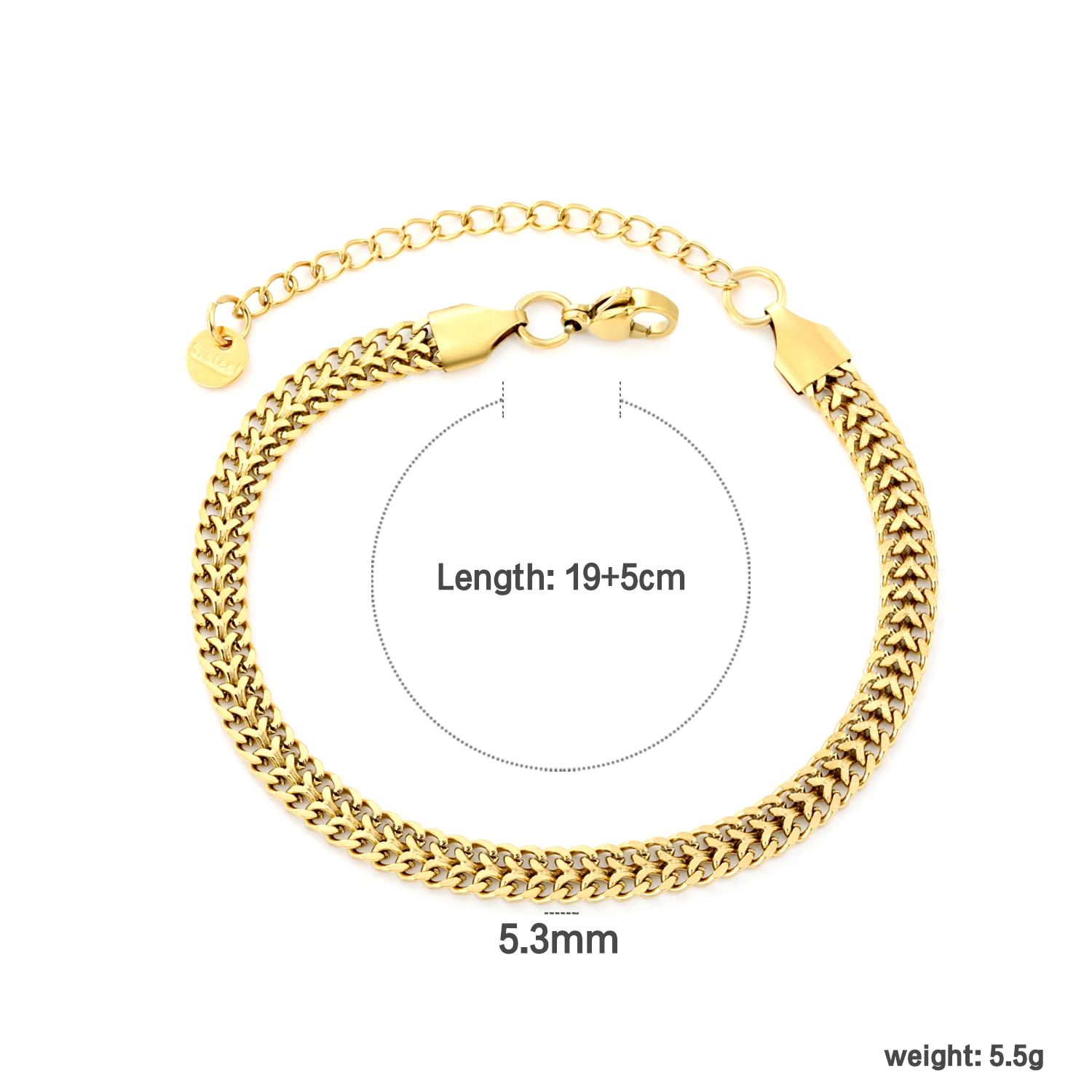 Dual Link Combo Stainless Steel Matching Bracelet Simple Luxury Minimal Layering Wrist Chain Chic Understated Accessory
