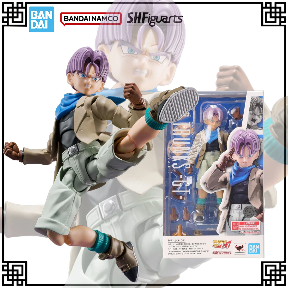 

В наличии, оригинальная аниме-фигурка Bandai SHF Dragon Ball, TRUNKS-GT-фигурки, игрушки для детей, рождественские подарки