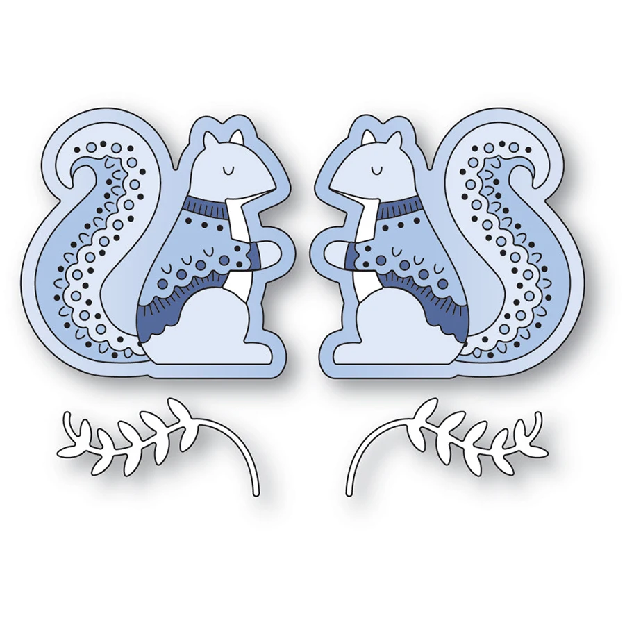 Lucky Goddess Metal Cutting Dies Nordic Squirrels Diy Scrapbooking Photo Album Decorative Embossing Paper Card Crafts