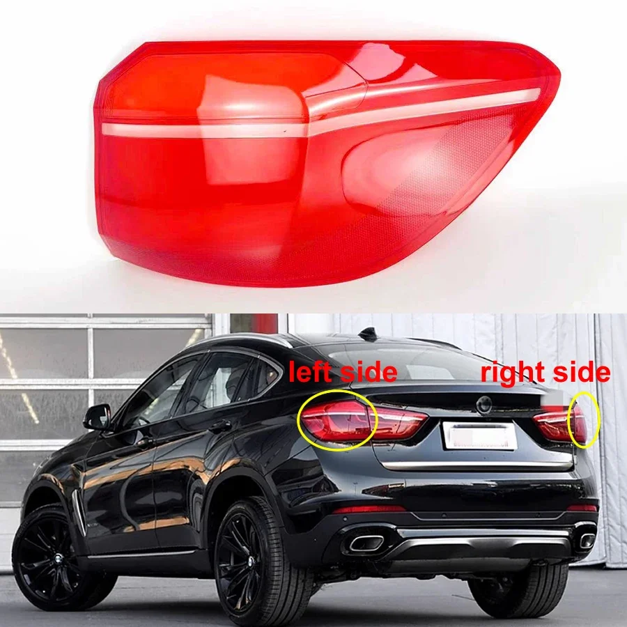 For BMW X6 F16 2015 2016 2017 2018 Rear Outer Tail Lamp Cover Brake Lights Shell Plexiglass Replace Original Lampshade