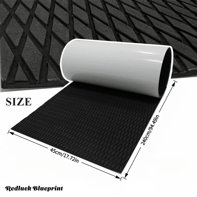 

240 см x 45 см x 5 мм (94,49 x 17,72 x 0,19 дюйма) Redluck Blueprint Нескользящая лодка для серфинга из ЭВА Яхта морская комната или карава Пол